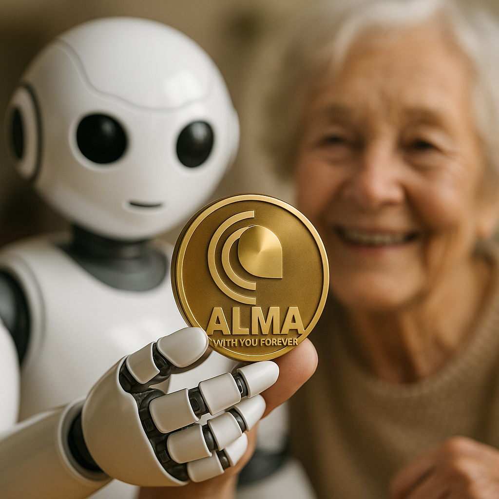 ALMA robot social asistivo acompañando a una persona mayor